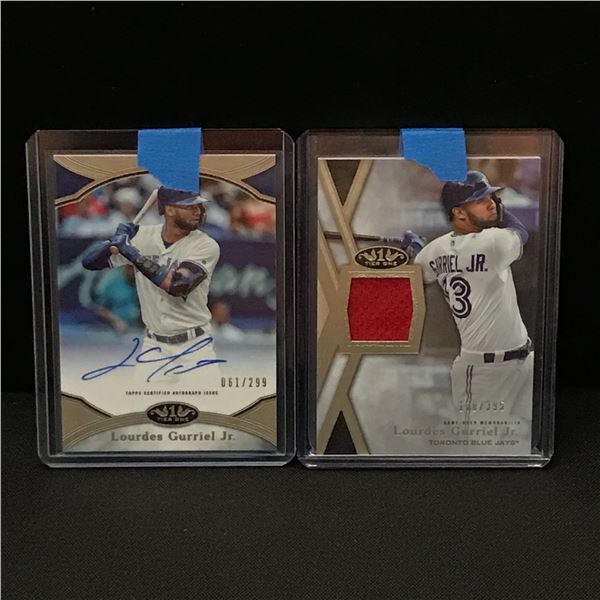 LOT OF 2 LOURDES GURRIEL JR TRADING CARDS - INCLUDING 1 SIGNED