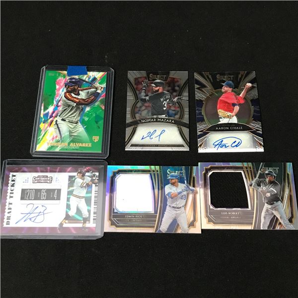 LOT OF 6 BASEBALL TRADING CARDS - INCLUDING 3 SIGNED