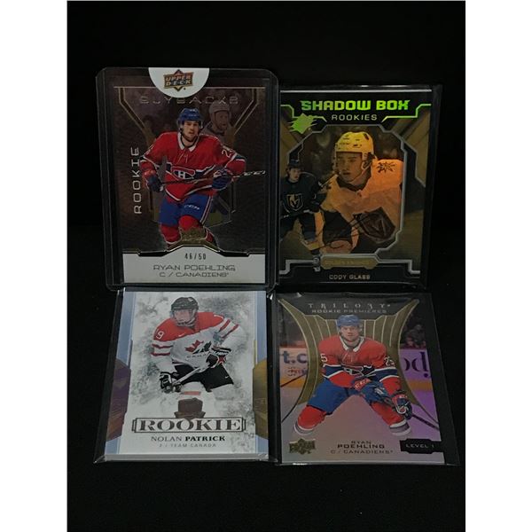 LOT OF 4 HOCKEY TRADING CARDS - INCLUDING NOLAN PATRICK ROOKIE