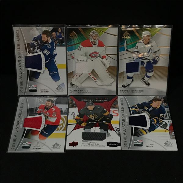 LOT OF 6 HOCKEY PATCH TRADING CARDS