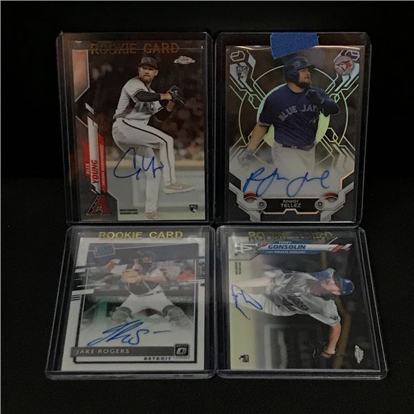 LOT OF 4 SIGNED BASEBALL TRADING CARDS