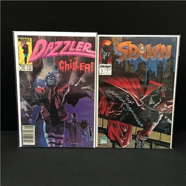 LOT OF 2 MIXED TITLE COMICS - SPAWN & DAZZLER