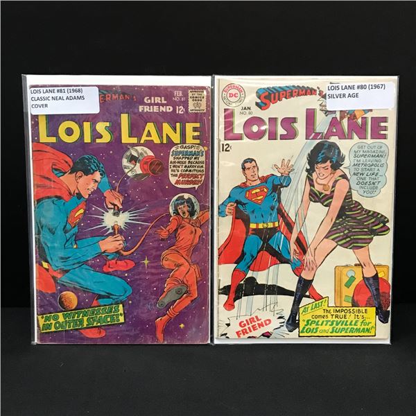 LOT OF 2 SUPERMAN'S GIRLFRIEND LOIS LANE COMICS #80 - #81 (1960'S) - DC COMICS