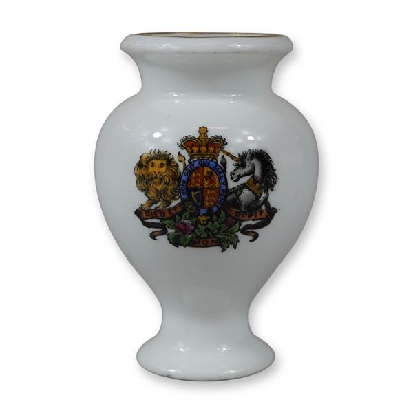 Wedgwood Miniature Porcelain Vase with British Royal Coat of Arms