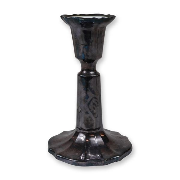 Wedgwood Iridescent Luster Glazed Ceramic Candlestick