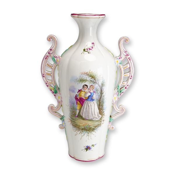 Wedgwood Pearlware Courting Couple Two-Handled Vase