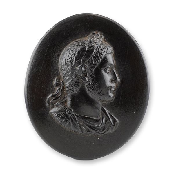 Wedgwood Black Basalt Oval Portrait Medallion of Severus Alexander