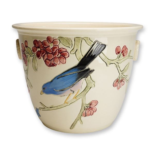 Weller Pottery Blue Bird Jardiniere, Rosemont