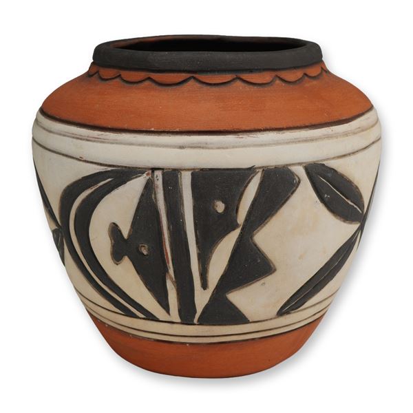 Weller Pottery Native American Polychrome Pot, Souevo