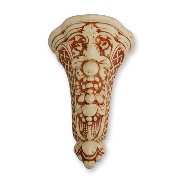 Weller Pottery Cornucopia Wall Shelf, Clinton Ivory
