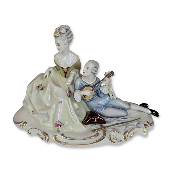 Rosenthal Figural Grouping by Hanns Pellar, A Gentleman Serenades