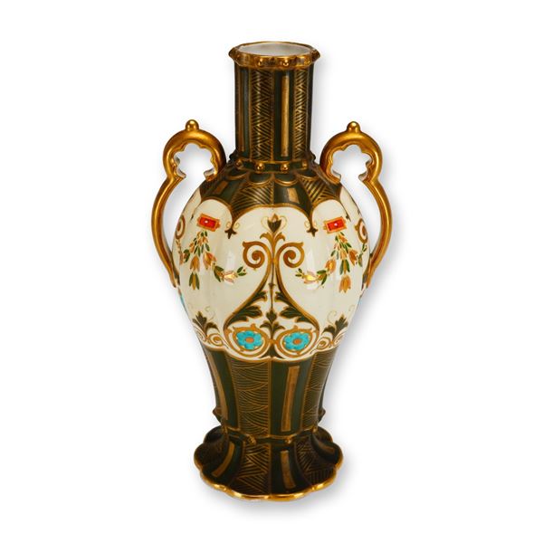 Wedgwood Porcelain Two-Handled Amphora-Form Vase