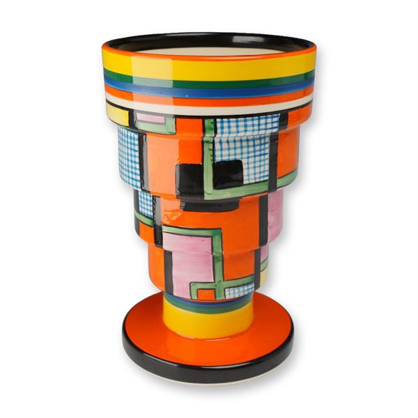 Wedgwood Bizarre by Clarice Cliff Ceramic Stepped Vase