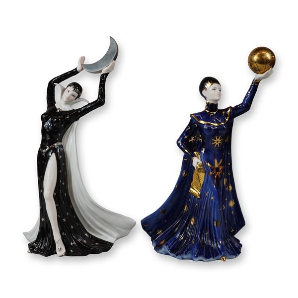 A Pair of Wedgwood Galaxy Collection Bone China Figurines