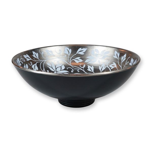 Wedgwood Norman Wilson Silver Luster and Dark Glazed Ceramic Bowl