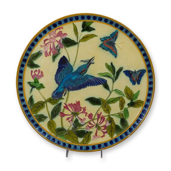 Wedgwood Art Nouveau Tubelined Kingfisher Wall Charger