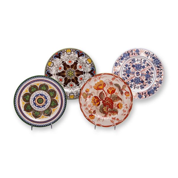 Lot of 4 Wedgwood Ceramic Plates Including Chestnut, Water Nymph, Rouen, and Ningpo Patterns