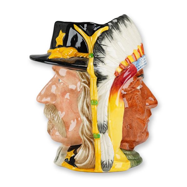 Royal Doulton Large Double-Sided Character Jug, General Custer and Chief Sitting Bull D6712