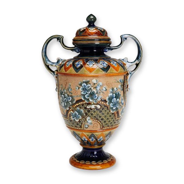 Doulton Lambeth Eliza Simmance Stoneware Lidded Urn
