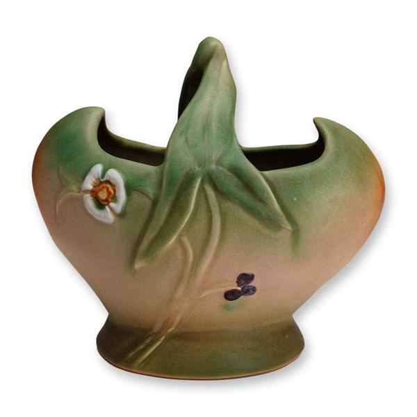 Weller Pottery Basket Vase, Tutone