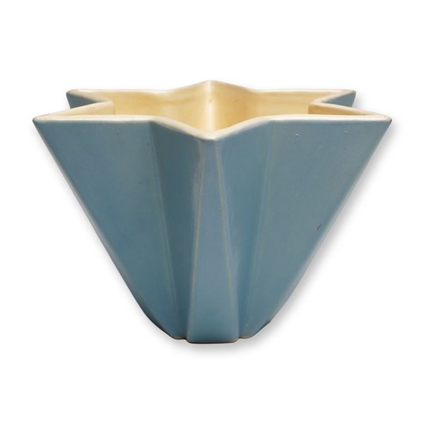 Weller Pottery Blue and Cream Vase, Atlas Star