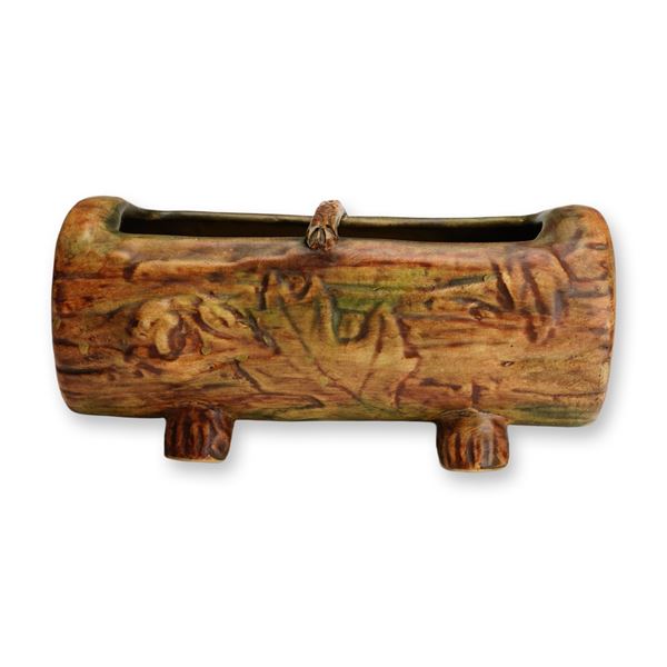 Weller Pottery Log Planter, Woodcraft