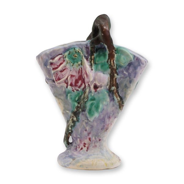 Weller Pottery Silvertone Fan Vase