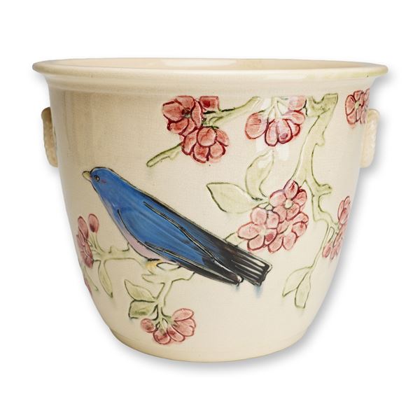 Weller Pottery Blue Bird Jardiniere, Rosemont