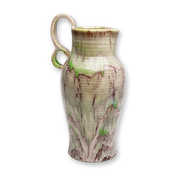 Weller Pottery Drip Glaze Pitcher, Greenbriar