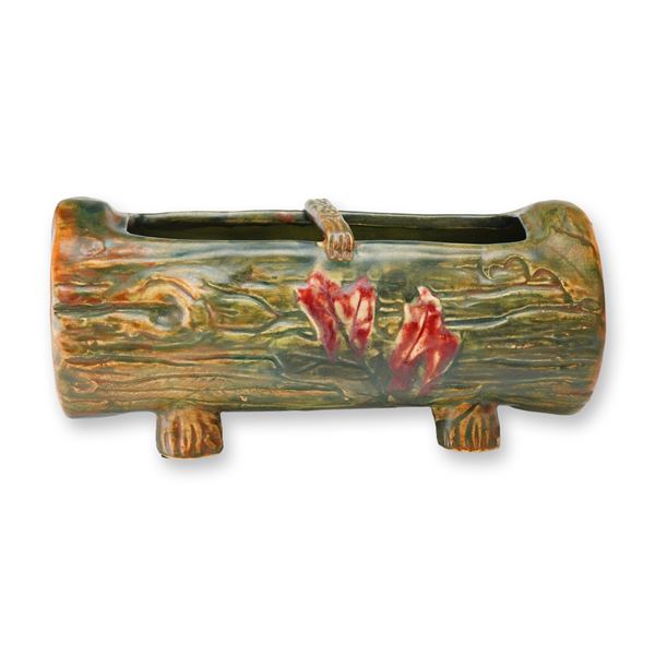 Weller Pottery Log Planter, Woodcraft