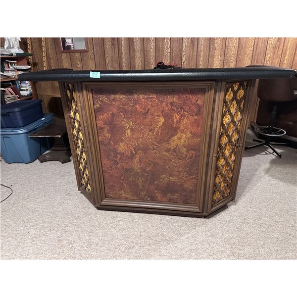 Small portable bar with built in record player, radio