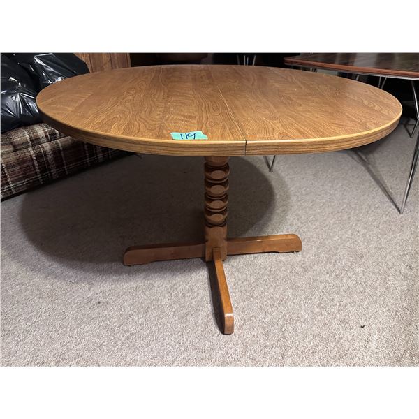 Wood table and wall mirror