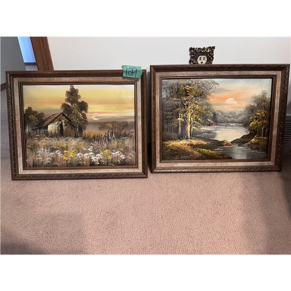 Set of 2 framed paintings