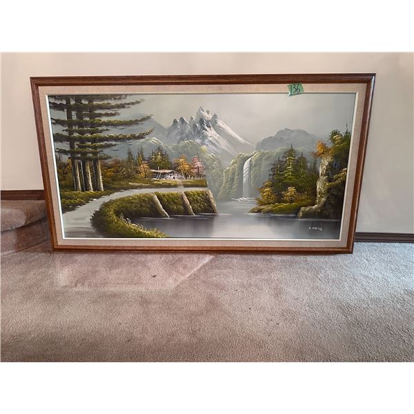 Framed acrylic painting by L Metos