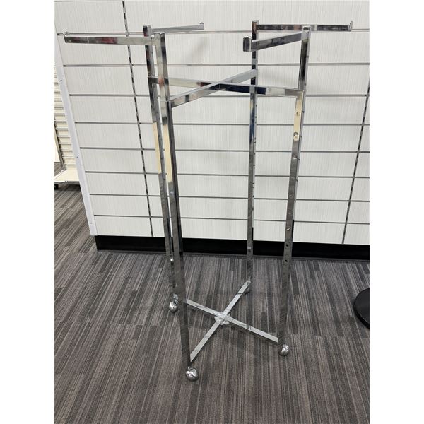 Chrome 4-Way Display Rack 25" x 25" x 57"H