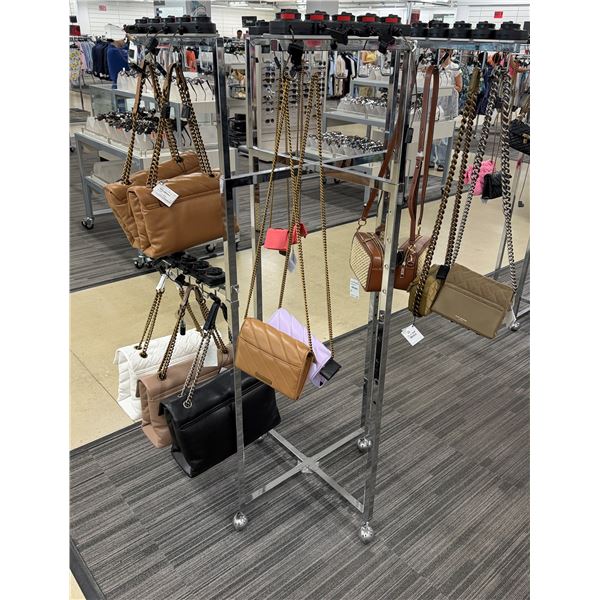 Chrome 4-Way Handbag Display Rack w/ Added Arms 13" x 25" x 62"H  (contents not included)