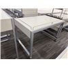 Image 4 : Tall Rectangular Display Table w/ Rails on Wheels 49" x 31" x 32"H