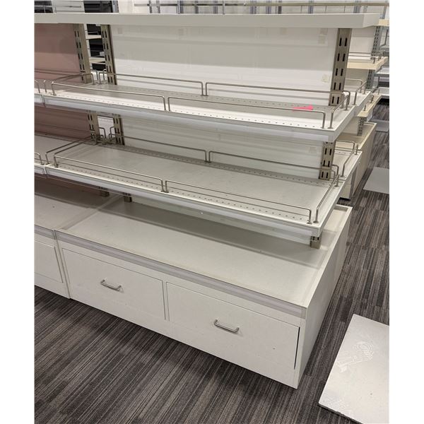 White Single-Sided Display w/ Underneath Storage 50" x 34" x 55"H