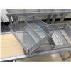 Image 2 : Rectangular Display Table 50" x 14.5" x 33"H w/ 4 Metal Double-Baskets 12" x 12" x 4.5"H