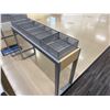 Image 4 : Rectangular Display Table 50" x 14.5" x 33"H w/ 4 Metal Double-Baskets 12" x 12" x 4.5"H