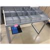 Image 1 : Rectangular Display Table 50" x 27" x 33"H w/ 7 Metal Double & 1 Single Baskets 12" x 12" x 4.5"H