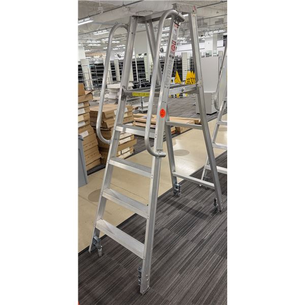 Alaco Size 5  Heavy-Duty Rolling Workstand Stock Room Ladder