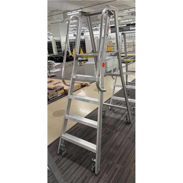 Alaco Size 5  Heavy-Duty Rolling Workstand Stock Room Ladder