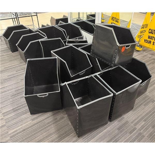 Qty 20 Storage Bins w/ Front Pull Handles 15" x 17" x 18"H