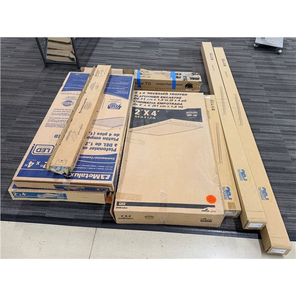 Multiple Boxes Metalux 2' x 4' Recessed Troffer Light Fixtures, LED Panel Lights, LED Strips, etc