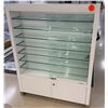 Image 1 : White Retail Display Case w/ Adjustable Glass Shelves & Locking Undercabinets 45" x 18" x 58"