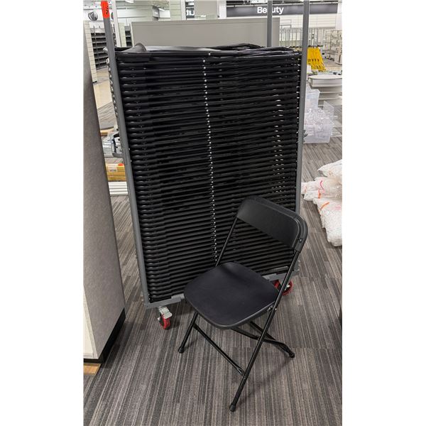 Multiple Folding Chairs 16" x 34"H in Storage Rack