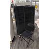 Image 1 : Multiple Folding Chairs 16" x 34"H in Storage Rack