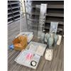 Image 1 : Multiple Gray Mannequin Heads, Clear Display Racks, Hooks, Baskets, etc