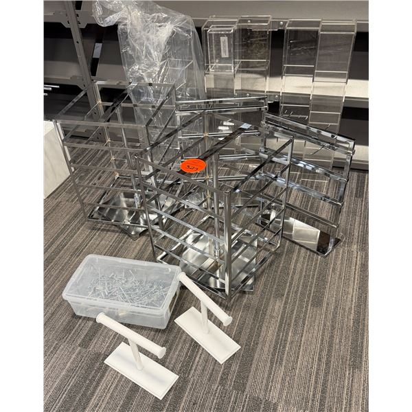 Multiple Metal Displays, White Bracelet Racks, Hooks, etc